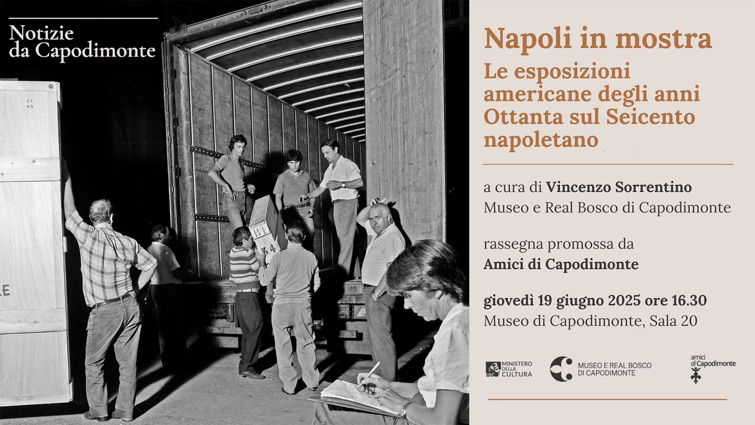 Al momento stai visualizzando <strong>NOTIZIE DA CAPODIMONTE</p>Napoli in mostra.</br>Le esposizioni americane degli anni Ottanta</br>sul Seicento napoletano</strong></p>a cura di <strong>Vincenzo Sorrentino</strong></p>rassegna promossa da</br><strong>Amici di Capodimonte Ets</p>giovedì 19 giugno 2025 ore 16.30</p></strong>Museo e Real Bosco di Capodimonte</br>Sala 20, primo piano