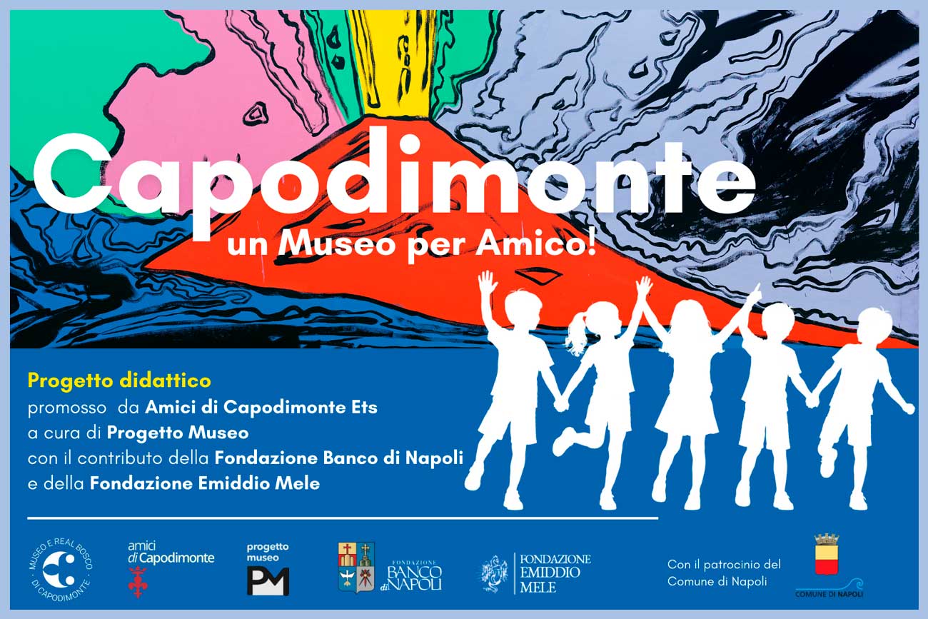 Scopri di più sull'articolo <strong>Capodimonte: un Museo per Amico!</strong></p>Progetto didattico a.s. 2025/2026</p>Visite per promuovere la crescita civile e culturale, l’inclusione sociale e l’affezione per il patrimonio artistico.</p>promosso da <strong>Amici di Capodimonte Ets</strong></p>a cura di <strong>Progetto Museo</strong></p>realizzato con il sostegno della</br><strong>Fondazione Banco di Napoli</strong></br>e della</br><strong>Fondazione Emiddio Mele</strong>