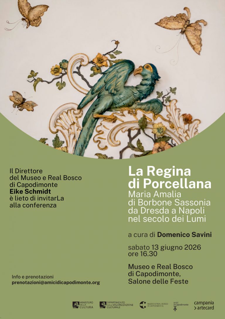 Scopri di più sull'articolo <strong>“La Regina di Porcellana</br>Maria Amalia di Borbone Sassonia</br>da Dresda a Napoli nel secolo dei Lumi</p>Sabato 13 giugno 2026, ore 16.30</strong></p>Museo e Real Bosco di Capodimonte</br>Salone delle Feste