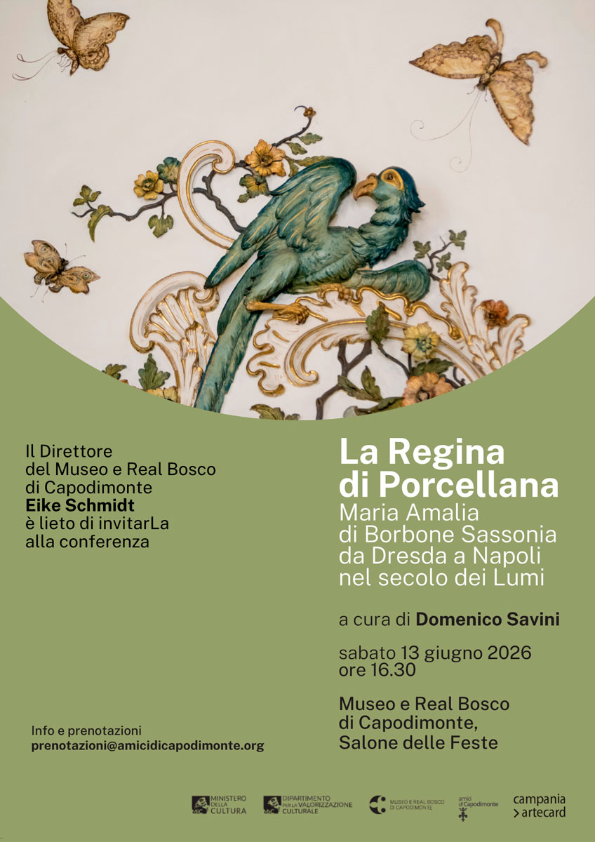 Scopri di più sull'articolo <strong>“La Regina di Porcellana</br>Maria Amalia di Borbone Sassonia</br>da Dresda a Napoli nel secolo dei Lumi</p>Sabato 13 giugno 2026, ore 16.30</strong></p>Museo e Real Bosco di Capodimonte</br>Salone delle Feste
